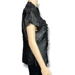 Laogudai Womens Blouse Top Chinese Traditional Satin Shirt Black Floral XXL Size M Photo 2