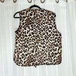 Source Unknown Brown and Tan Tie Front Sleeveless Blouse Photo 1