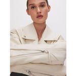 Good American  Boyfriend Oversized Moto Jacket Cloud White Size XXS XS Photo 2