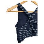 Athleta  Sports Bra Womens Medium Blue Striped Athletic Top Yoga Workout Photo 11