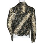 Kate by Laltramoda‎ Shirt Womens Medium Black Cream Snake Print Surplice Blouse Photo 3