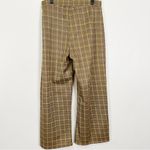 ZARA  Wide Leg Pants Women Small Yellow Brown Check Plaid Academia Fall Preppy Photo 3