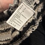 American Eagle  Cardigan Sweater Women's S Crochet Open Front Black White Stripes Photo 5