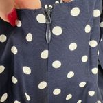 Joseph Ribkoff Vtg  Sz 4 Jumpsuit Sailor Navy Polka Dot Wide Leg Pleated Nautical Photo 6