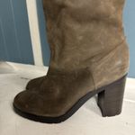 Ralph Lauren Women's Mid Calf Light Brown Suede Leather Chunky Heel Boots 9.5 Photo 3