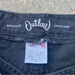 Vintage 90s outlaw beware of imposters high rise black Jean Shorty shorts Size 5 Photo 2