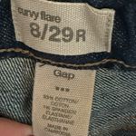 Gap  1969 Vintage Curvy Flare Wide Leg Dark Wash Blue Denim Jeans Size 29R Photo 5