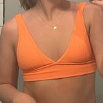 Aerie  Crinkle Longline Plunge Bikini Top Orange Photo 0