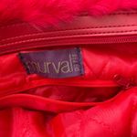 Murval Red Knit Shoulder Bag with Faux Fur Trim Y2K holiday vibe Photo 7