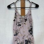 American Eagle  Lavender Floral Sleeveless Wide‎ Leg Jumpsuit Size S Photo 2