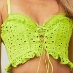 For Love & Lemons Sadie Lime Brat Green Corset Crop Top S Photo 1