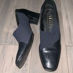 Amalfi Italy Pillow Navy Blue Leather Block Pumps Career or Dressy Size 9 AAAA Photo 3