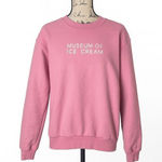 Museum of Ice Cream Pink Crewneck Sweatshirt Size S White Lettering Photo 0