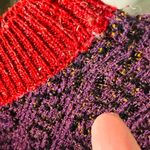 Vintage Manisha 90s Red Purple Silver Crewneck Holiday Sweater Size Medium Photo 5