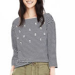 Banana Republic  Jeweled Rhinestone Stripe Long Sleeve Sz Small Top Photo 0