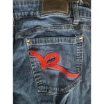 Rocawear  Y2K Straight Leg Style Jeans Red Logo Pockets Medium Wash Size 15 Photo 4