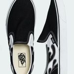 Vans Classic Slip-On Reflective Flame Black unisex Canvas Sneakers Men4/Women5.5 Photo 0