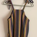 Madewell Texture and Thread Tie Shoulder Rainbow Crochet Tank Top Size S Photo 4