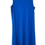 Susan Graver Bright Blue Midi Dress Sz M Sleeveless Beachy Classic USA made Photo 0