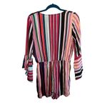 EXPRESS Romper Jumper Shorts Rainbow Stripe Size Small Surplice NWT Barbie Photo 7