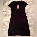Quince NWT  Women’s Black Tencel Jersey Mini T-Shirt Dress Sz XS Photo 2