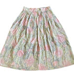 The Villager Petite Floral Pleated Midi Skirt Size 12 Vintage Pink Photo 0