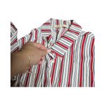 Maje  White & Red Striped Shirt Women's Dress Size: 2 Photo 6