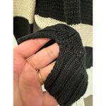 Olive & Oak Sweater Ivory & Black Striped Criss Cross Back Size Medium Photo 8