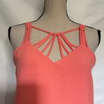 Naked Zebra Strappy Tank Womens Top Medium Peach Pink Lined New DT106618 Coral Photo 1
