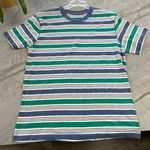 Retro Striped Short Sleeve T Shirt Multi Size XL Photo 0
