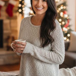 Aeropostale Women’s Sweater Long Sleeve Ivory Silver Thread Open Knit Size Small White Photo 0