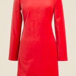 J.Crew  Long-Sleeve Shift Dress Red Stretch Luxe Velvet Size 2 NWT Holiday Dress Photo 0