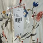 Anthropologie by Gatsby Embroidered Tank Shirt Top Size 2 Floral Birds Fringe Photo 3