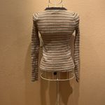 American Eagle  Women’sGray Blue Pink Lightweight Ribbed Sweater Shirt Size XS Photo 3