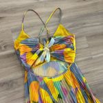 ASTR the Label Blythe Plisse Midi Dress Yellow Lilac Abstract Women Size Small Photo 6