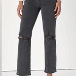 ROLLA'S Original High Rise Straight Jeans Size 27 Black Knee Rips High Rise Photo 0