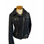 Faux Fur size medium biker | zipper jacket | zipper bomber jacket | market jacke Black Photo 1