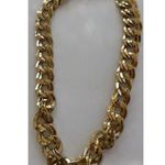 Vintage Monet Gold Tone Chunky Flat Double Curb Link Chain Necklace Signed 20” Photo 6