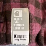 Carhartt Women's 1X (16W-18W) Rugged Flex Loose Fit Purple Black Plaid NWT Photo 7