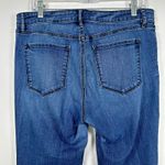 Loft Ann Taylor  Curvy Straight Cropped Denim Jeans Size 12 Medium Wash Blue Photo 2