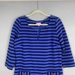 Lilly Pulitzer  Women’s Large Blue Black Striped Shift Dress Preppy Classic Core Photo 8
