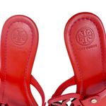 Tory Burch Orange Red Samba Miller Logo Patent Leather Sandals Size 8.5 Photo 5