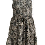 VERO MODA Womens Tiered Sundress XS Animal Print Lenzing Viscose Boho Indie Y2K Photo 0
