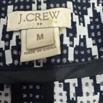 J.Crew Navy White Geometric Print Zip FBlazer Women's Size Medium Photo 2