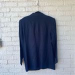 Bice Women's Blue Linen Blend Blazer Jacket Size 14 Long Notched Lapels Photo 2