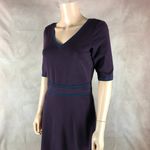 Eshakti Cotton Purple Knit Dress with Contrast Trim Size 8 Photo 2