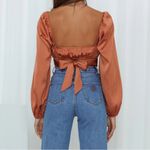 Hello Molly NWT Caught Cutie Open Back Crop Top In Bronze Photo 2