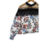 NBD NWT  Floral Lace Illusion Neck Long Sleeve Blouse Top Women Size S Photo 3