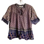 Sea New York Bianca Pintucked top violet Blouse Size 4 100% cotton Purple Photo 2