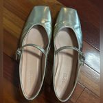 J.Crew Anya Mary Jane Gold Flats Metallic Size 9.5 BT900 Holiday Festive Party Photo 4